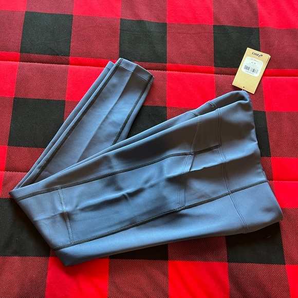ASICS blue/grey small leggings with pockets - Picture 2 of 3